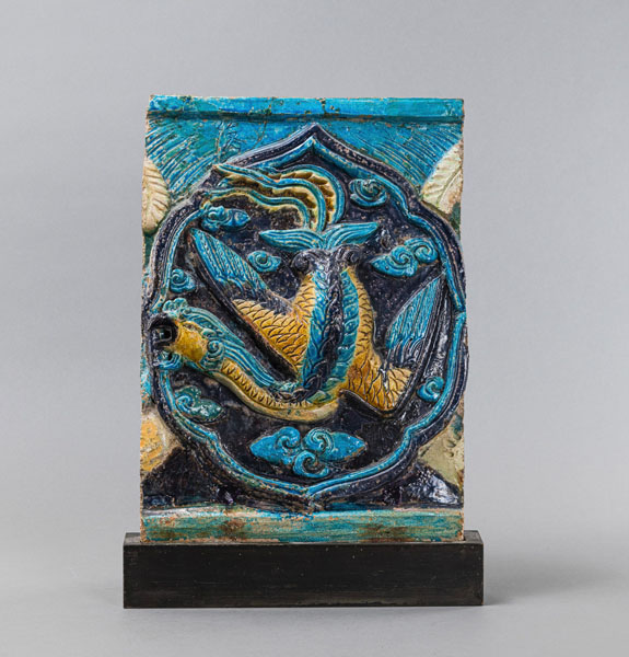 <b>A MOLDED 'FAHUA' TILE WITH PHOENIX AND CLOUDS</b>