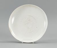 <b>AN EARLY DEHUA PLATE WITH MOULDED DRAGON MEDAILLON</b>