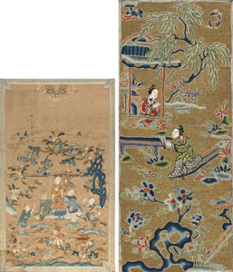 <b>TWO FIGURAL SILK EMBROIDERIES</b>