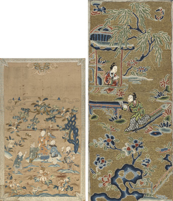 <b>TWO FIGURAL SILK EMBROIDERIES</b>