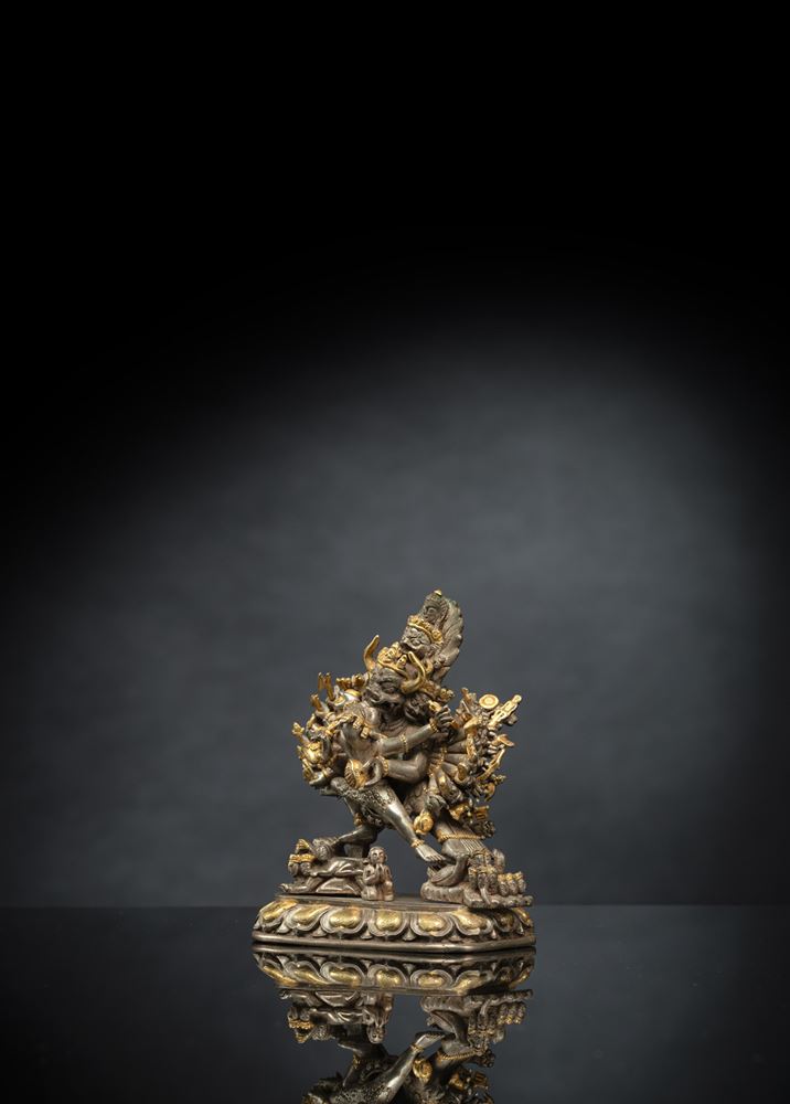 <b>A PARCEL-GILT SIVER FIGURE OF VAJRABHAIRAVA</b>