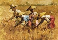 <b>PAINTING DEPICTING A HARVEST SCENE</b>