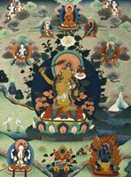 <b>THANGKA WITH MAJUSHRI IN SILK MOUNTING</b>