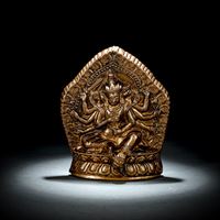 <b>A BRONZE PLAQUE DEPICTING A TANTRIC DEITY</b>