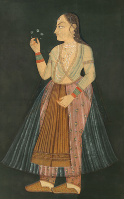 <b>A PAINTING OF A LADY DRESSED IN MUGHAL STYLE</b>