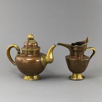 <b>A PARCEL-GILT COPPER EWER AND JUG</b>