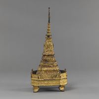 <b>A GILT-BRONZE STUPA</b>