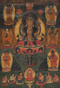 <b>Bön-Thangka mit Darstellung des Shadakshari</b>