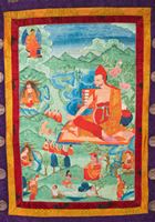 <b>THREE THANGKAS DEPICTING SYAMATARA, A LAMA, AND A MANDALA WITH BUDDHA SHAKYAMUNI</b>