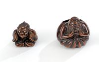 <b>TWO BOXWOOD NETSUKE</b>