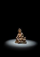 <b>Feine Bronze des Pitajambhala auf einem Lotus</b>