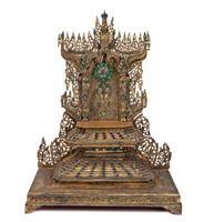 <b>AN IMPRESSIVE GILT- AND RED-LAQUERED WOOD ALTAR-SHRINE, HPAYA KHAN</b>