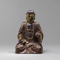 <b>A WOOD FIGURE OF A BODHISATTVA</b>