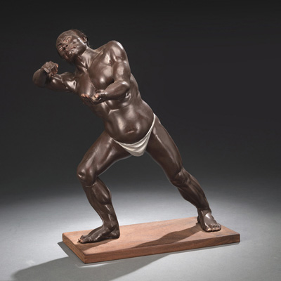 <b>A LACQUER FIGURE OF A WRESTLER</b>