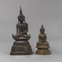 <b>TWO BRONZE FIGURES OF BUDDHA</b>