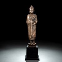 <b>A SILVER FOIL FIGURE OF BUDDHA SHAKYAMUNI AS MENDICANT</b>