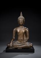 <b>A BRONZE FIGURE OF BUDDHA SHAKYAMUNI</b>