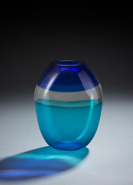 <b>INCALMO VASE IN BLUE TURQUOISE AND COLOURLESS GLASS</b>