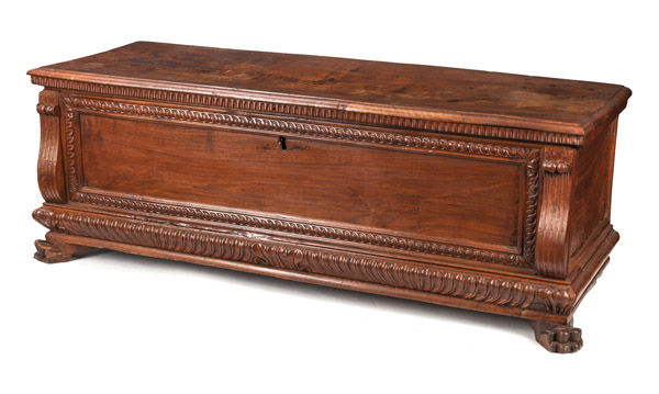 <b>A NORTH ITALIAN CARVED WALNUT RENAISSANCE CHEST</b>