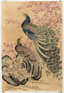 <b>A PAINTING OF A PEACOCK COUPLE BY LU HUI</b>