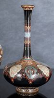 <b>A FINE BLACK-GROUND PHOENIX- AND DRAGON CLOISONNÉ ENAMEL VASE</b>