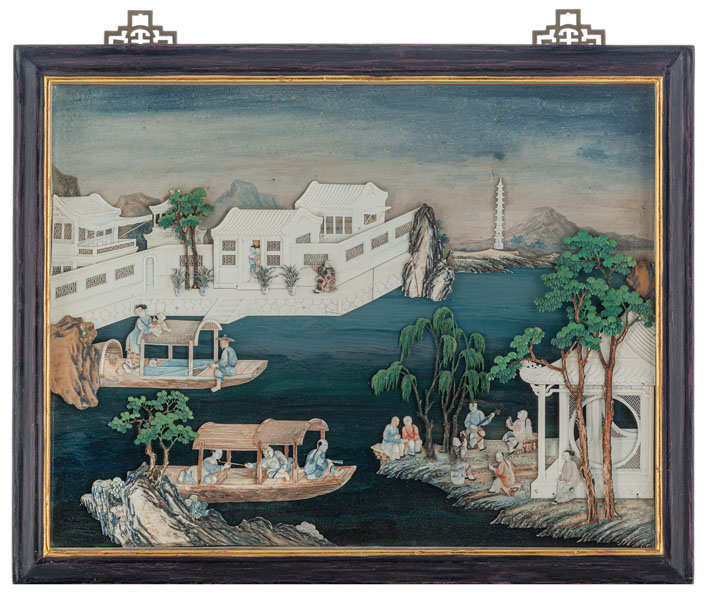 <b>A FINE AND RARE FRAMED LANDSCAPE PANEL</b>