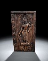 <b>Paneel aus Holz mit Darstellung eines Bodhisattva</b>
