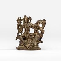 <b>A BRONZE FIGURE OF VISHNU AND LAKSHMI</b>