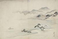 <b>AN ALBUM LEAF DEPICTING A RIVERSIDE</b>