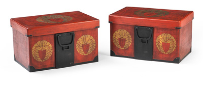 <b>A PAIR OF NAITÔ-MON DECORATED CHESTS</b>