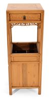<b>A HARDWOOD FLOWER STAND WITH ONE DRAWER</b>