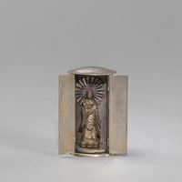 <b>A SMALL METAL ZUSHI WITH AMIDA NYORAI</b>