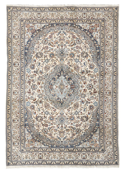 Blue medaillon on a white background with arabesque designs, well preserved.
