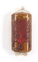 <b>A FIVE-CASE LACQUER INRÔ WITH A PAIR OF PEACOCKS</b>