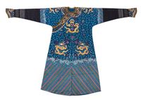 <b>PARTICULARLY WELL-PRESERVED SUMMER DRAGON ROBE MADE OF EMBROIDERED SILK GAUZE FOR A GENTLEMAN</b>