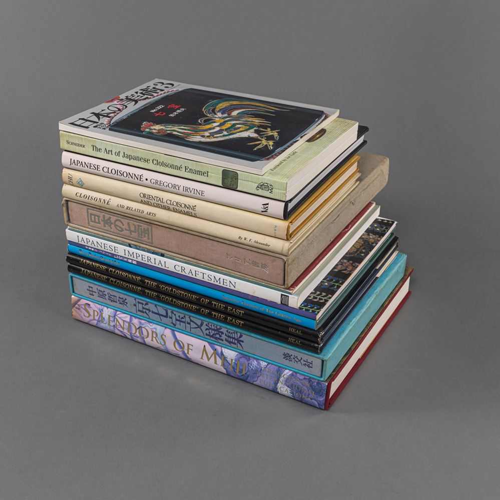 <b>13 BOOKS ON JAPANESE CLOISONNÉ, SOME IN JAPANESE</b>