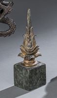 <b>A GROUP OF WORKS OF ART, A.O. A KETUMALA AND TWO HAT FINIALS</b>