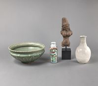 <b>TWO VASES, A LARGE LONGQUAN BOWL, AND A FEMALE TORSO</b>