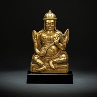 <b>A GILT-BRONZE FIGURE OF DHRTARASTRA</b>