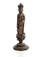<b>A BRONZE FIGURE OF KANNON</b>