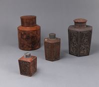 <b>FOUR ZISHA WARE TEA CADDIES</b>