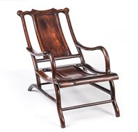 <b>A DARK WOOD 'MOON GAZING' CHAIR</b>