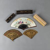 <b>THREE LACQUER FANS AND THREE FAN CASES</b>