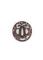 <b>A FINE HIKONE-BORI IRON TSUBA</b>