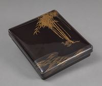 <b>A GOLD-LACQUER BAMBOO ON A RIVER SUZURI-BAKO</b>