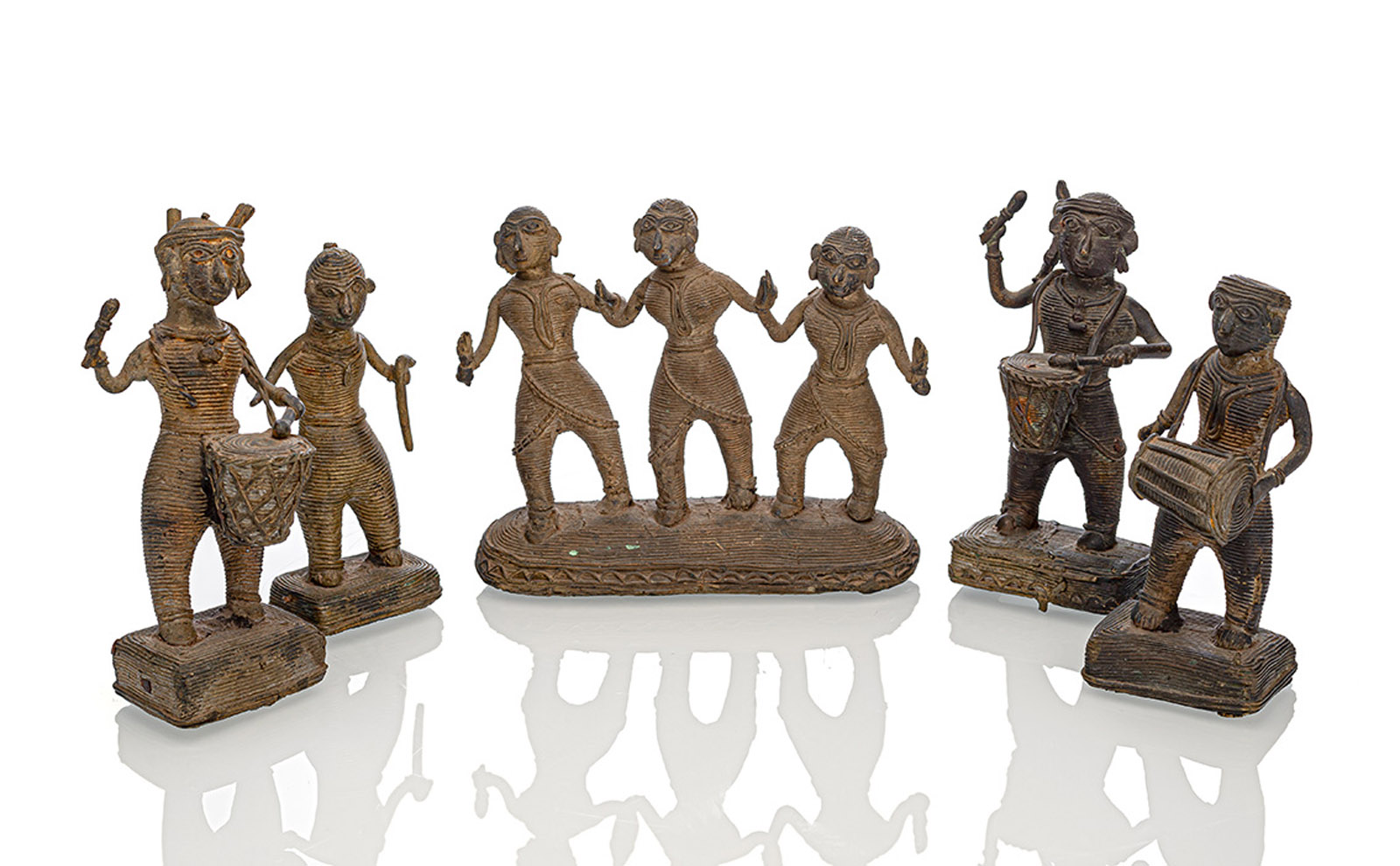 <b>FIVE BRONZE GROUPS OF MUSICIANS</b>