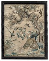 <b>AN EMBROIDERY WITH THE HUNDRED BIRDS PAYING HOMAGE TO THE EMPEROR</b>