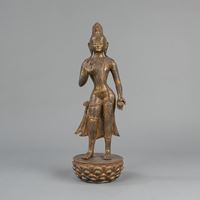 <b>A LARGE BRONZE FIGURE OF MAITREYA</b>