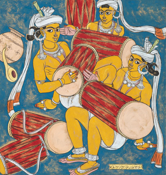 <b>A POLYCHROME PAINTING OF MUSICIANS</b>