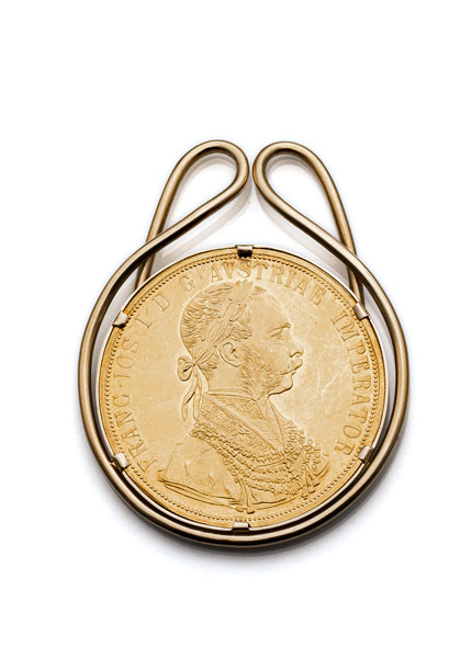 <b>AN AUSTRIAN-HUNGARIAN K&K GOLD COIN MOUNTED AS PAPER CLIP</b>